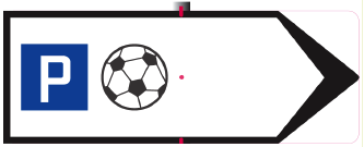 Wegweiser Parkplatz Fussball - gross