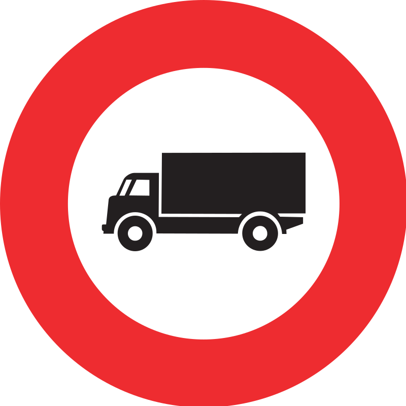 Verbot für Lastwagen 60 cm