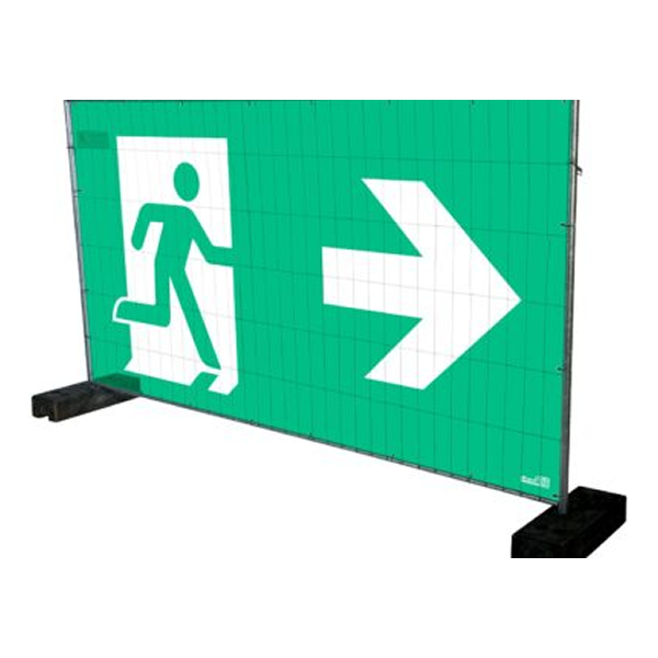 Notausgang Blache für Mobilzaun (nach rechts)