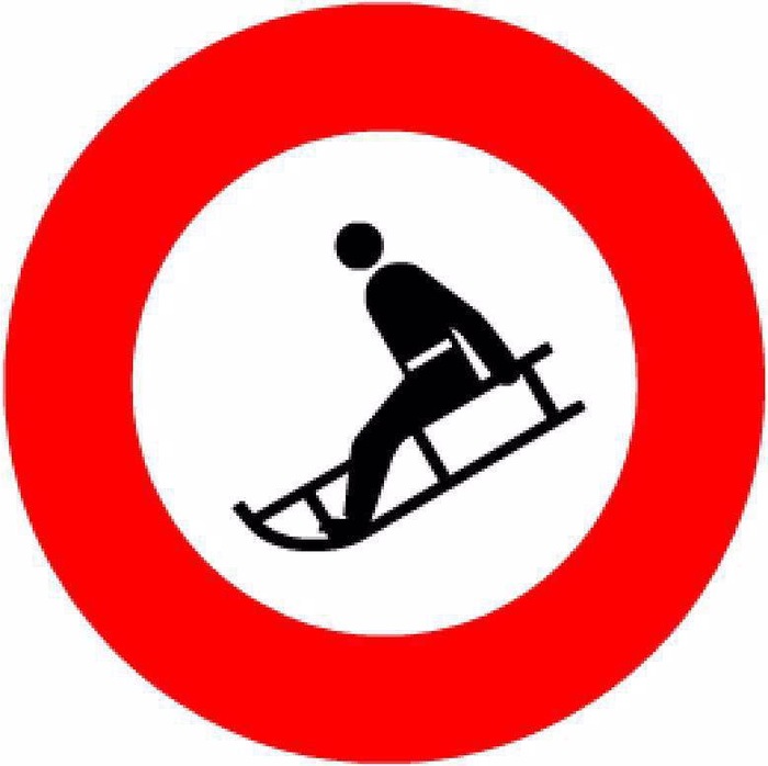 Schlitteln verboten 40 cm
