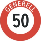 Höchstgeschwindigkeit „50 Generell“ 60 cm