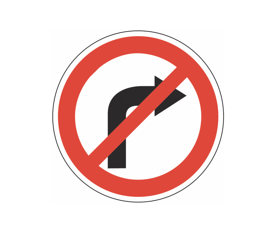 Rechtsabbiegen verboten