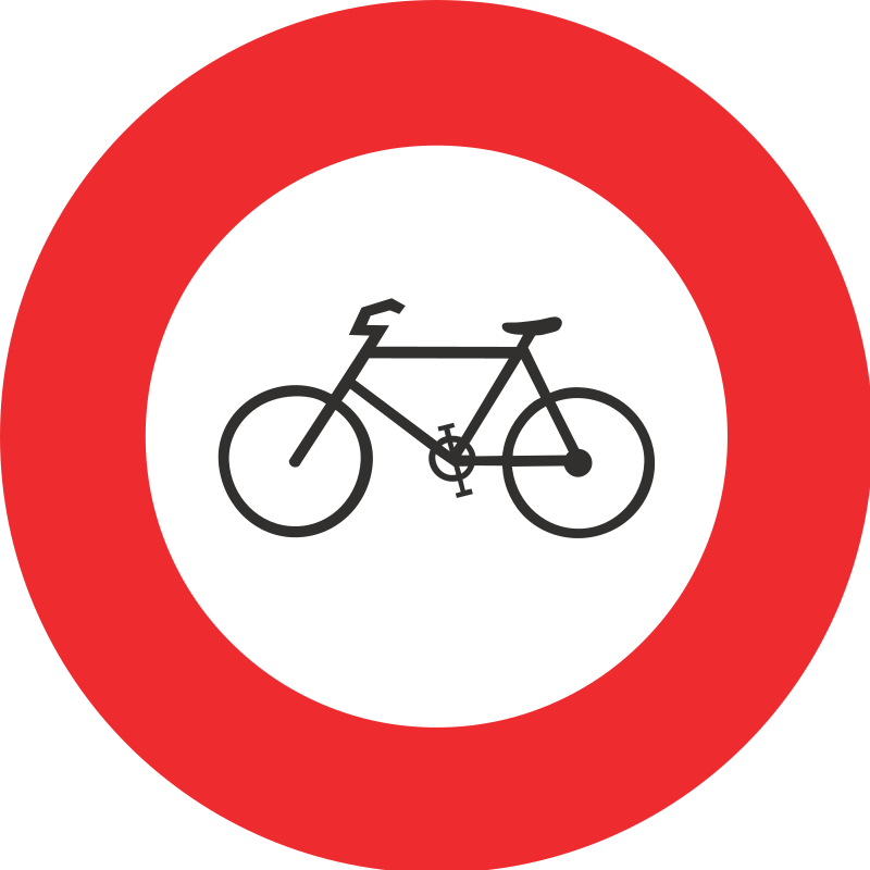 Verbot für Fahrräder und Motorfahrräder 60 cm