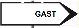 Wegweiser "Eingang Gast"