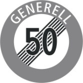 Ende der Höchstgeschwindigkeit „50 Generell“ 60 cm