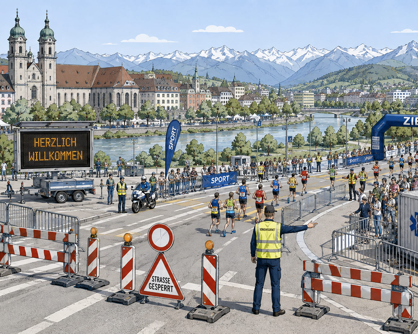 Streckensicherung und Infrastruktur für Sportanlässe